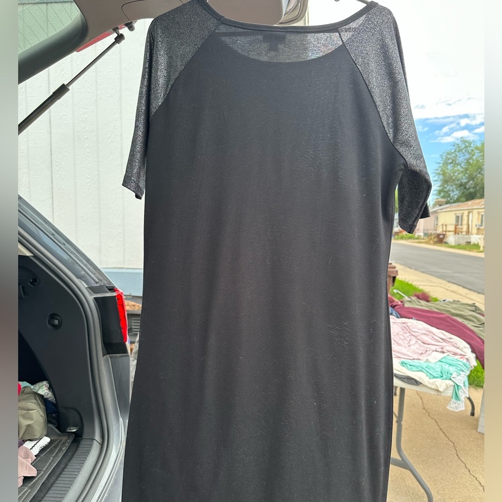 Lularoe black unicorn 🦄 Holiday Julia Dress 2xl gently loved